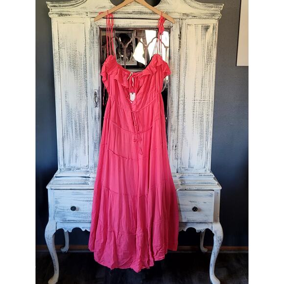 NWT Anthropologie Pink Maxi Dress - Large - Picture 5 of 6
